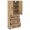 vidaXL Highboard με συρτάρι 2 pcs Artisan Oak Σύνθετο Ξύλο και Γυαλί