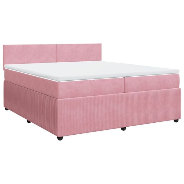 vidaXL &Kappa;&rho;&epsilon;&beta;ά&tau;&iota; Boxspring &mu;&epsilon; &Sigma;&tau;&rho;ώ&mu;&alpha; &Rho;&omicron;&zeta; 200x200 &epsilon;&kappa;. &Beta;&epsilon;&lambda;&omicron;ύ&delta;&iota;&nu;&omicron;