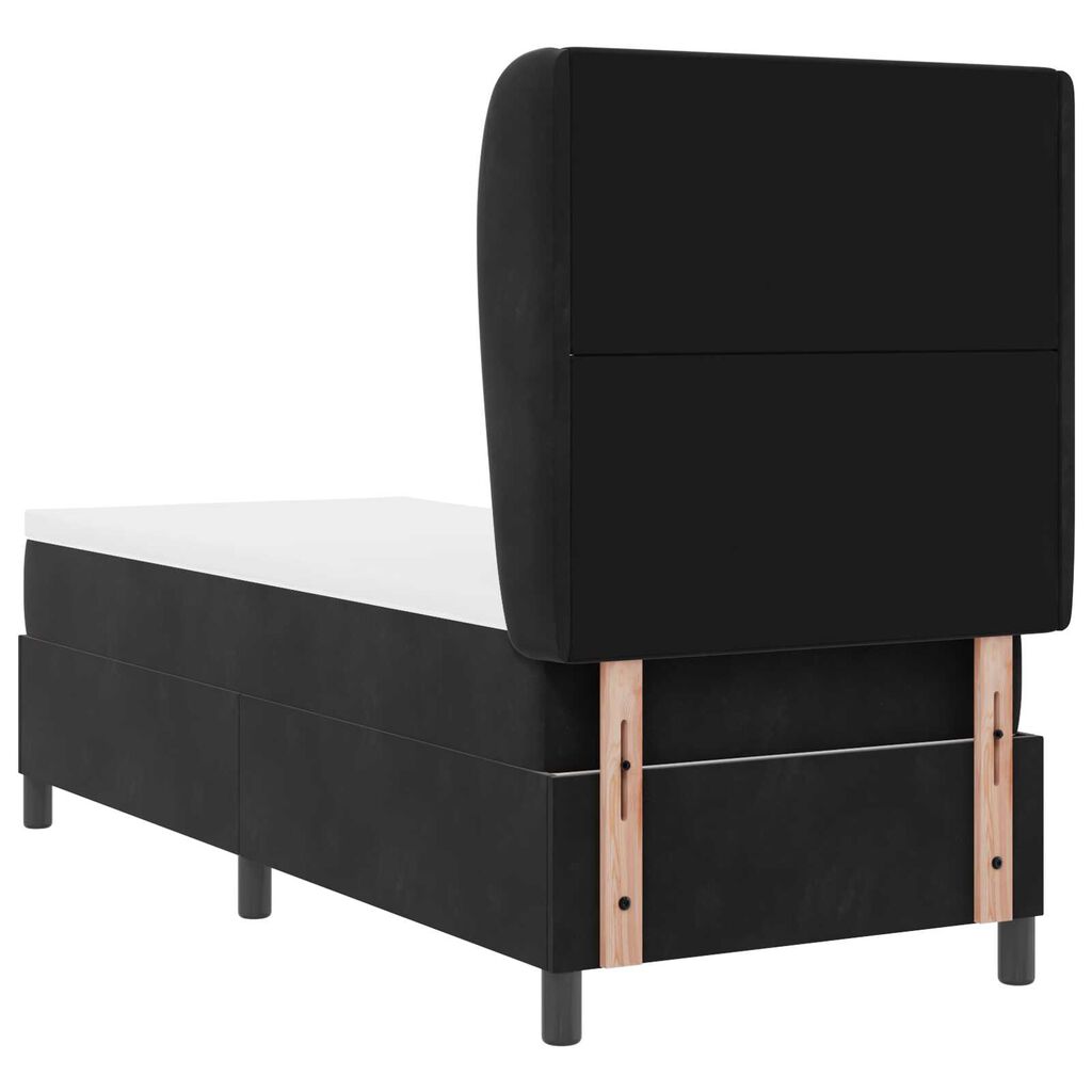 vidaXL Κρεβάτι με ελατήρια με στρώμα Μαύρο 80 x 200 cm Βελούδο
