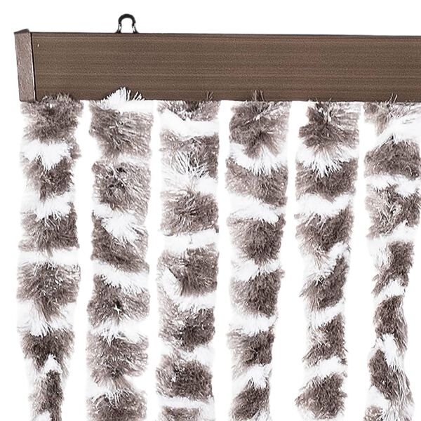 vidaXL Σήτα - Κουρτίνα Πόρτας Taupe / Λευκό 90 x 220 εκ. από Σενίλ