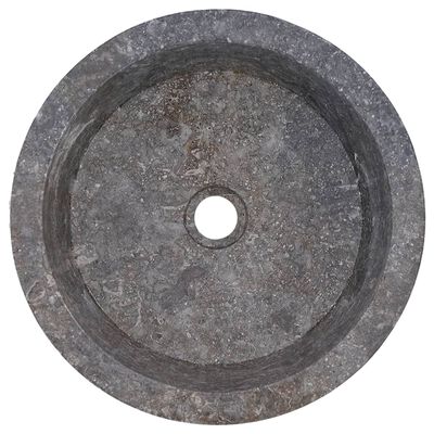 vidaXL Νιπτήρας Γκρι Ø40 x 15 εκ. Μαρμάρινος