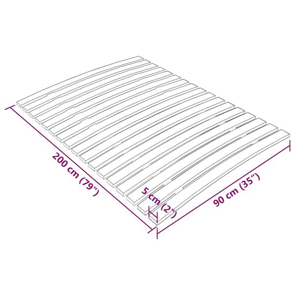vidaXL Τελάρο Κρεβατιού με 17 Σανίδες 90 x 200 εκ.