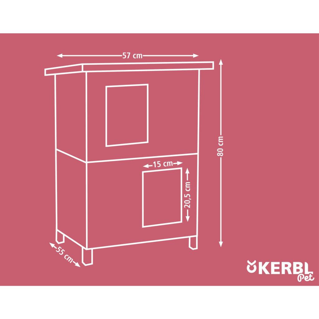 Kerbl Outdoor Γατόσπιτο Family 57 x 55 x 80 εκ. Γκρι και Λευκό