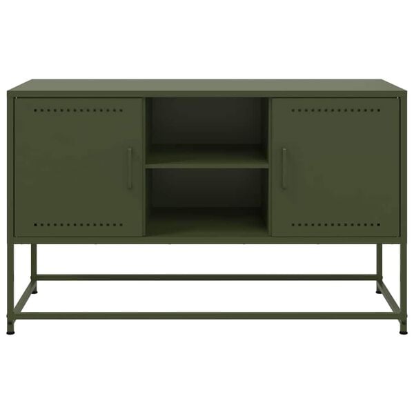 vidaXL Έπιπλο Τηλεόρασης Πράσινο Λαδί 100,5x39x60,5 εκ. από Ατσάλι