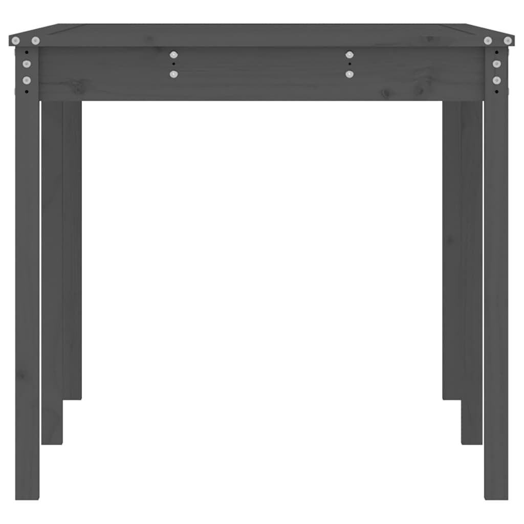 vidaXL Τραπέζι Κήπου Γκρι 159,5x82,5x76 εκ. από Μασίφ Ξύλο Πεύκου
