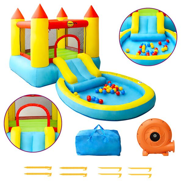 Happy Hop Φουσκωτό Τραμπολίνο με Τσουλήθρα 200 x 365 x 190 εκ. από PVC