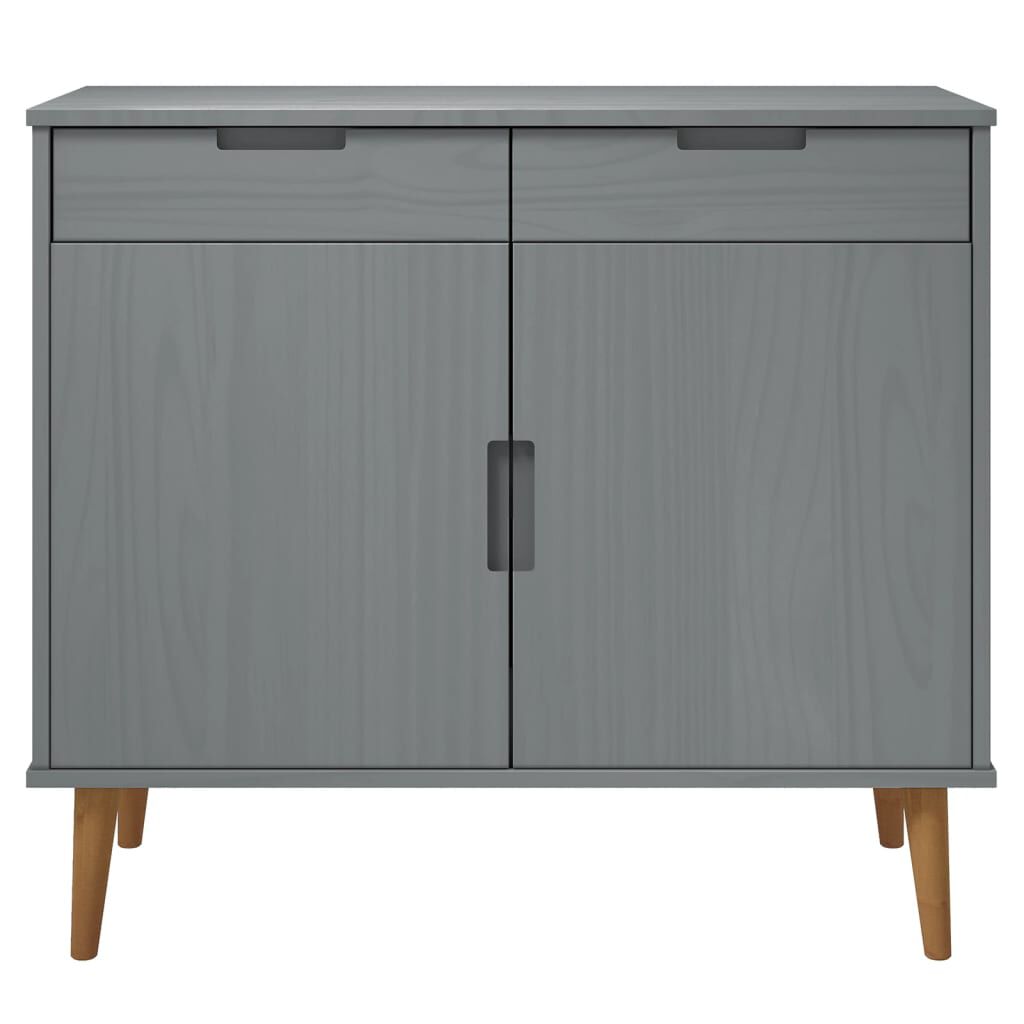 vidaXL Ντουλάπι MOLDE Γκρι 90x40x80 εκ. από Μασίφ Ξύλο Πεύκου
