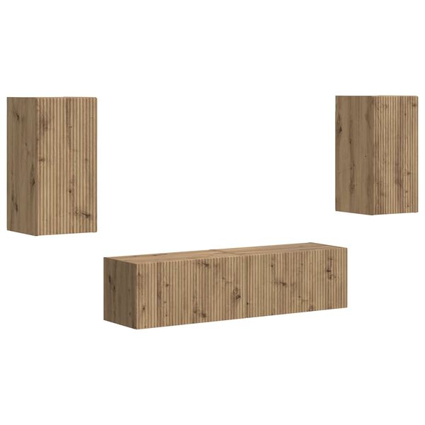 vidaXL &Sigma;&epsilon;&tau; &epsilon;&pi;ί&pi;&lambda;&omicron;&upsilon; &tau;&eta;&lambda;&epsilon;ό&rho;&alpha;&sigma;&eta;&sigmaf; 4 pcs Artisan Oak &Epsilon;&pi;&epsilon;&xi;&epsilon;&rho;&gamma;&alpha;&sigma;&mu;έ&nu;&omicron; &xi;ύ&lambda;&omicron;