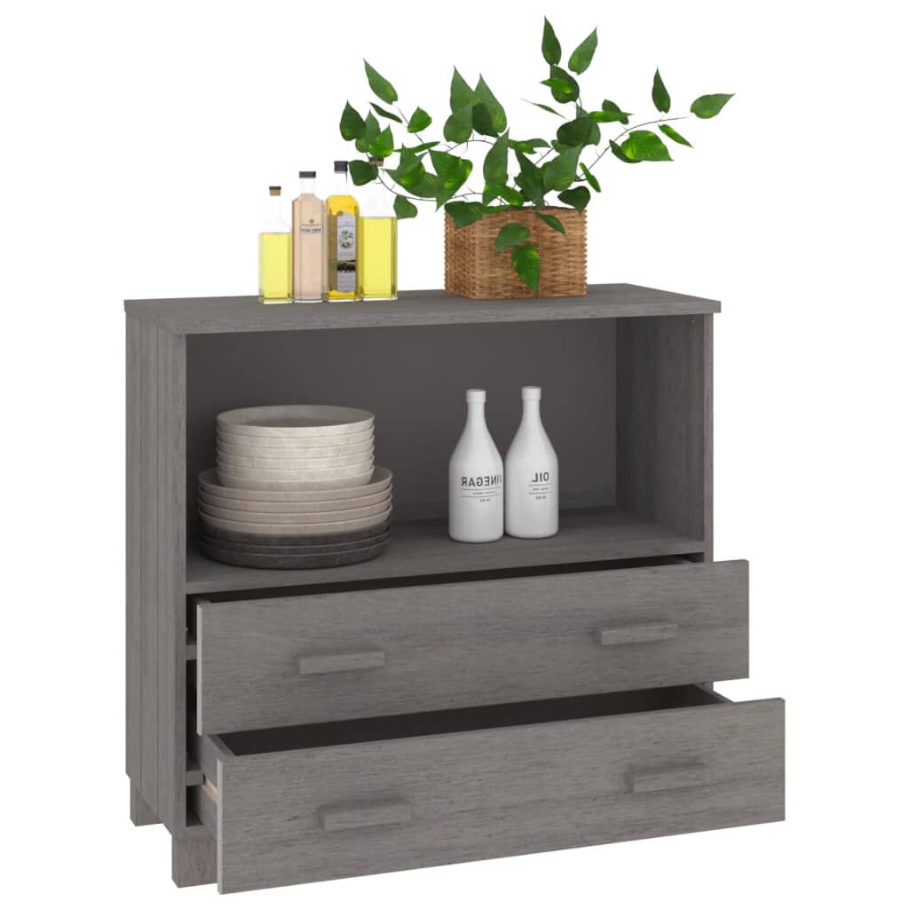 vidaXL Ντουλάπι HAMAR Αν. Γκρι 85 x 35 x 80 εκ. από Μασίφ Ξύλο Πεύκου