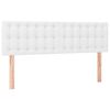 vidaXL Κρεβάτι Boxspring με Στρώμα Λευκό 140x190εκ.από Συνθετικό Δέρμα