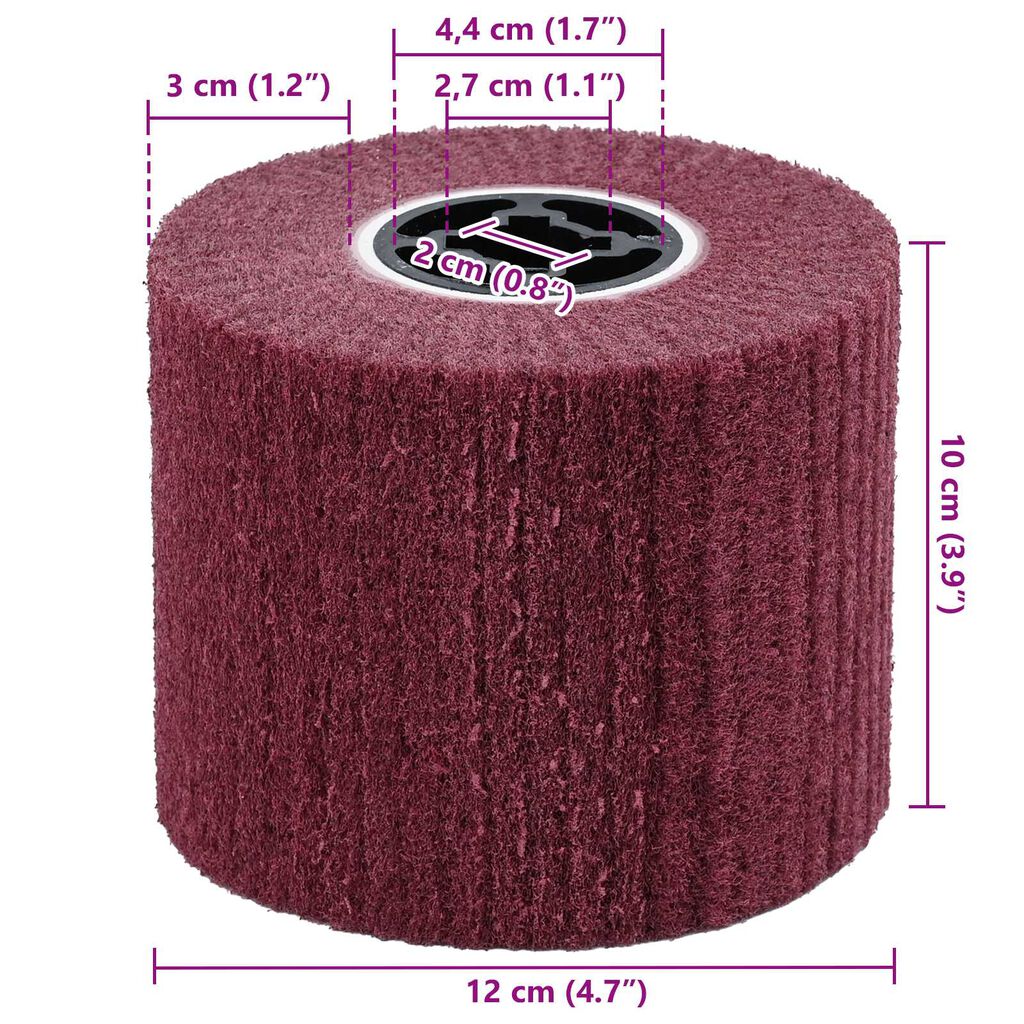 vidaXL Λειαντικοί Ρολοί 3 pcs Κόκκινο 12 x 12 x 10 εκ. Συνθετικές ίνες