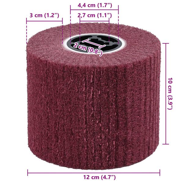 vidaXL Λειαντικοί Ρολοί 3 pcs Κόκκινο 12 x 12 x 10 εκ. Συνθετικές ίνες