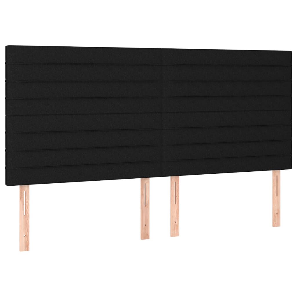 vidaXL Κρεβάτι Boxspring με Στρώμα & LED Μαύρο 200x200 εκ. Υφασμάτινο