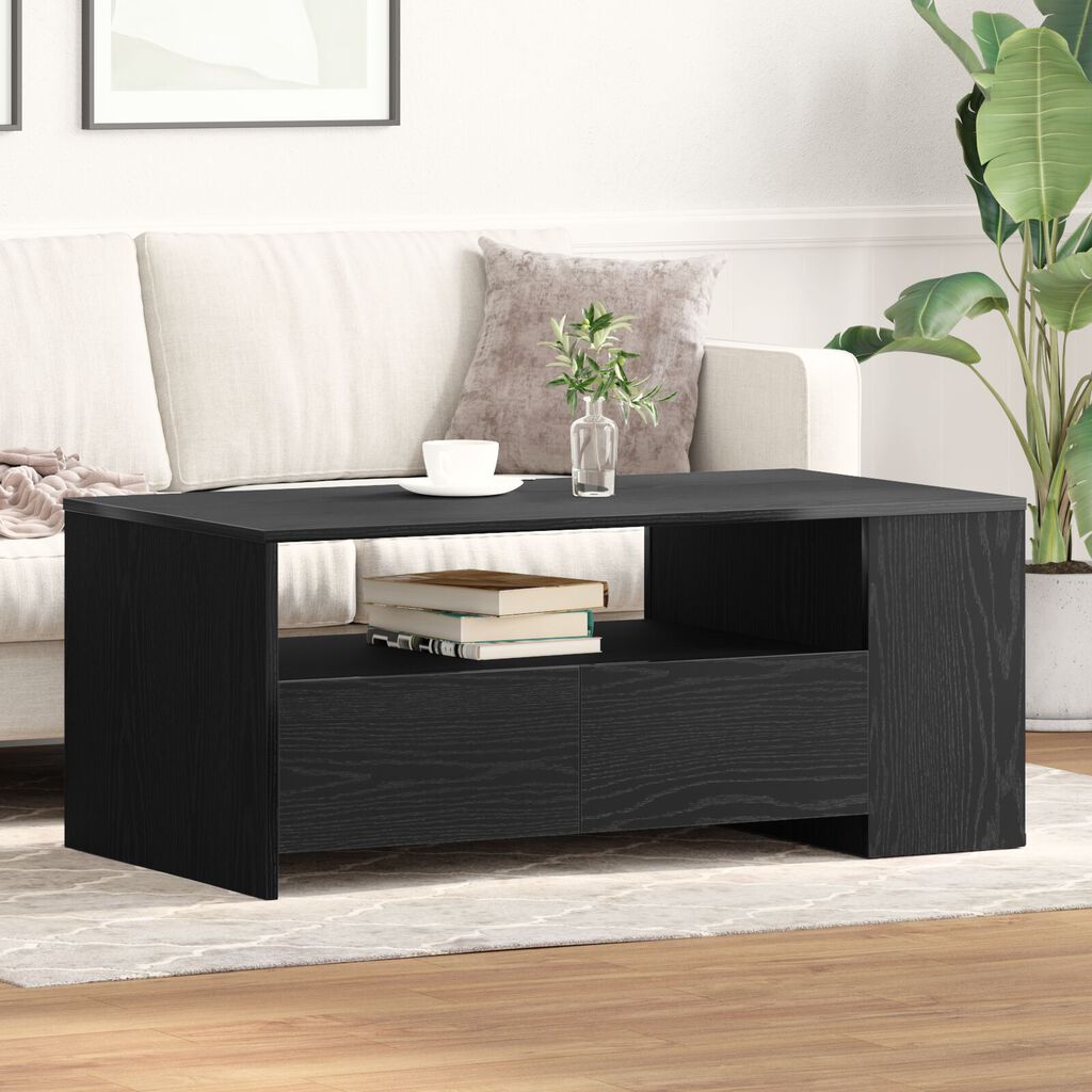 vidaXL Μαύρο Τραπεζάκι Σαλονιού 102x55x43.5 εκ Κατασκευασμένο από Μηχανικά Ξύλα