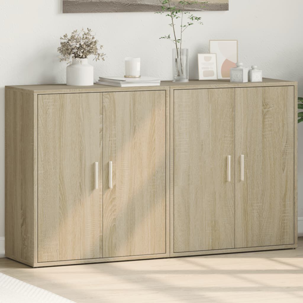 vidaXL Βοηθητικά Ντουλάπια 2 τεμ. Sonoma Δρυς 60x31x70 εκ. Επεξ. Ξύλο