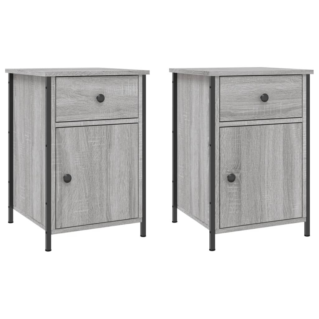vidaXL Κομοδίνα 2 τεμ. Γκρι Sonoma 40x42x60εκ. από Επεξεργασμένο Ξύλο