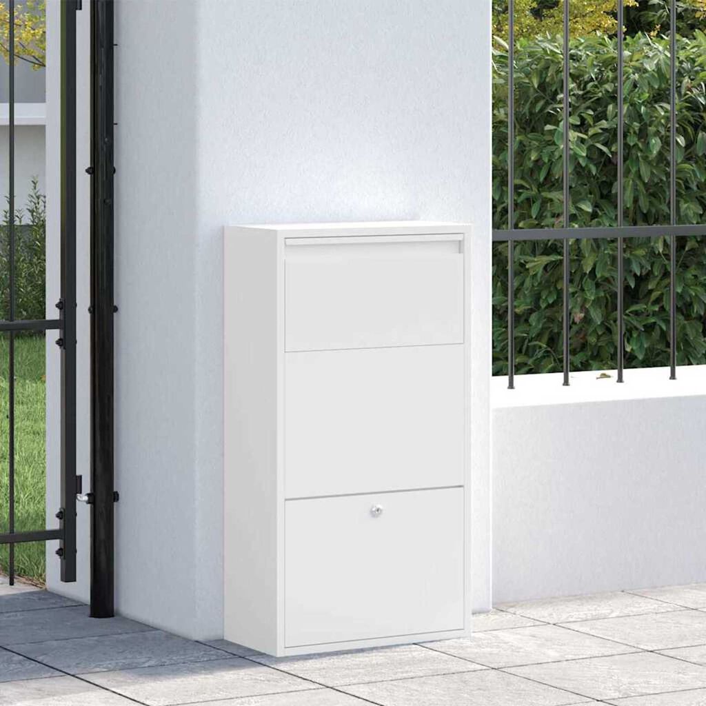vidaXL Γραμματοκιβώτιο για Πακέτα Λευκό 44x22x82 εκ. Χάλυβας