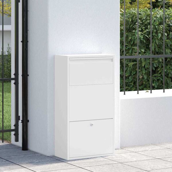 vidaXL Γραμματοκιβώτιο για Πακέτα Λευκό 44x22x82 εκ. Χάλυβας