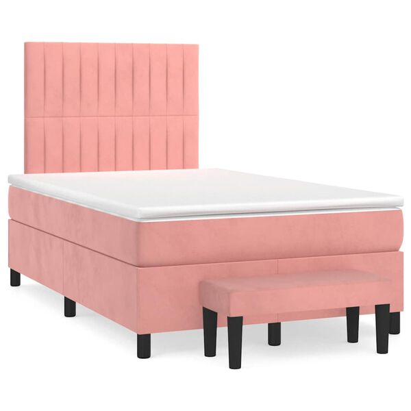vidaXL &Kappa;&rho;&epsilon;&beta;ά&tau;&iota; Boxspring &mu;&epsilon; &Sigma;&tau;&rho;ώ&mu;&alpha; &Rho;&omicron;&zeta; 120x190 &epsilon;&kappa;. &Beta;&epsilon;&lambda;&omicron;ύ&delta;&iota;&nu;&omicron;