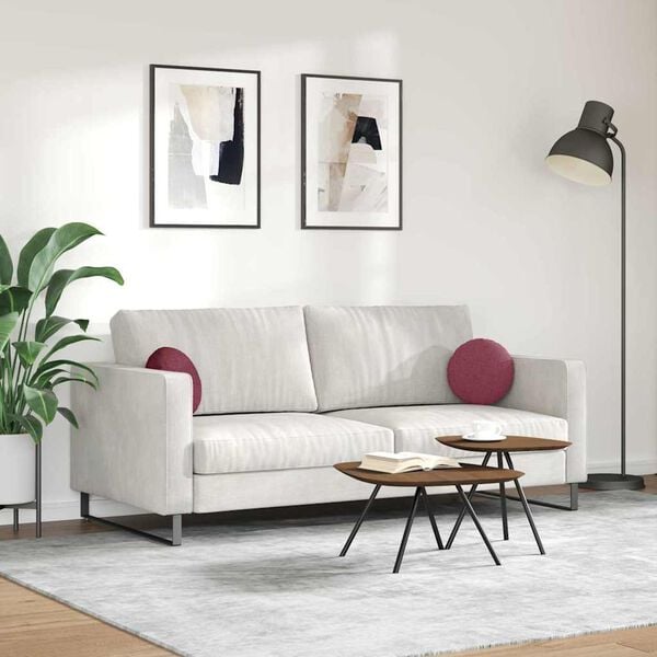 vidaXL Μαξιλάρια καθισμάτων 2 pcs Κόκκινο Ø30 x 13 εκ ύφασμα