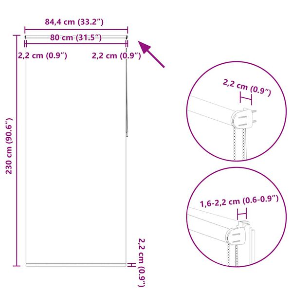 Στόρι Συσκότισης Ρόλερ Γκρι 80 x 230 εκ.