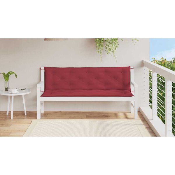vidaXL Μαξιλάρι Πάγκου Κήπου Μπορντό 150x(50+50)x7 εκ. Ύφασμα Oxford