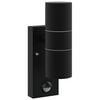 vidaXL Εξωτερικά Φωτιστικά Τοίχου 2 pcs Μαύρο 7 x 10 x 22 εκ
