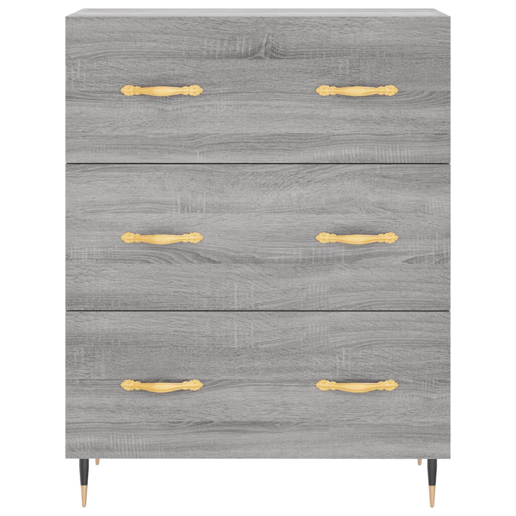 vidaXL Ντουλάπι Γκρι Sonoma 69,5 x 34 x 180 εκ. Επεξεργασμένο Ξύλο