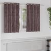 vidaXL Κουρτίνα με κουρτίνες 2 pcs Καφέ 140 x 140 cm Βελούδο
