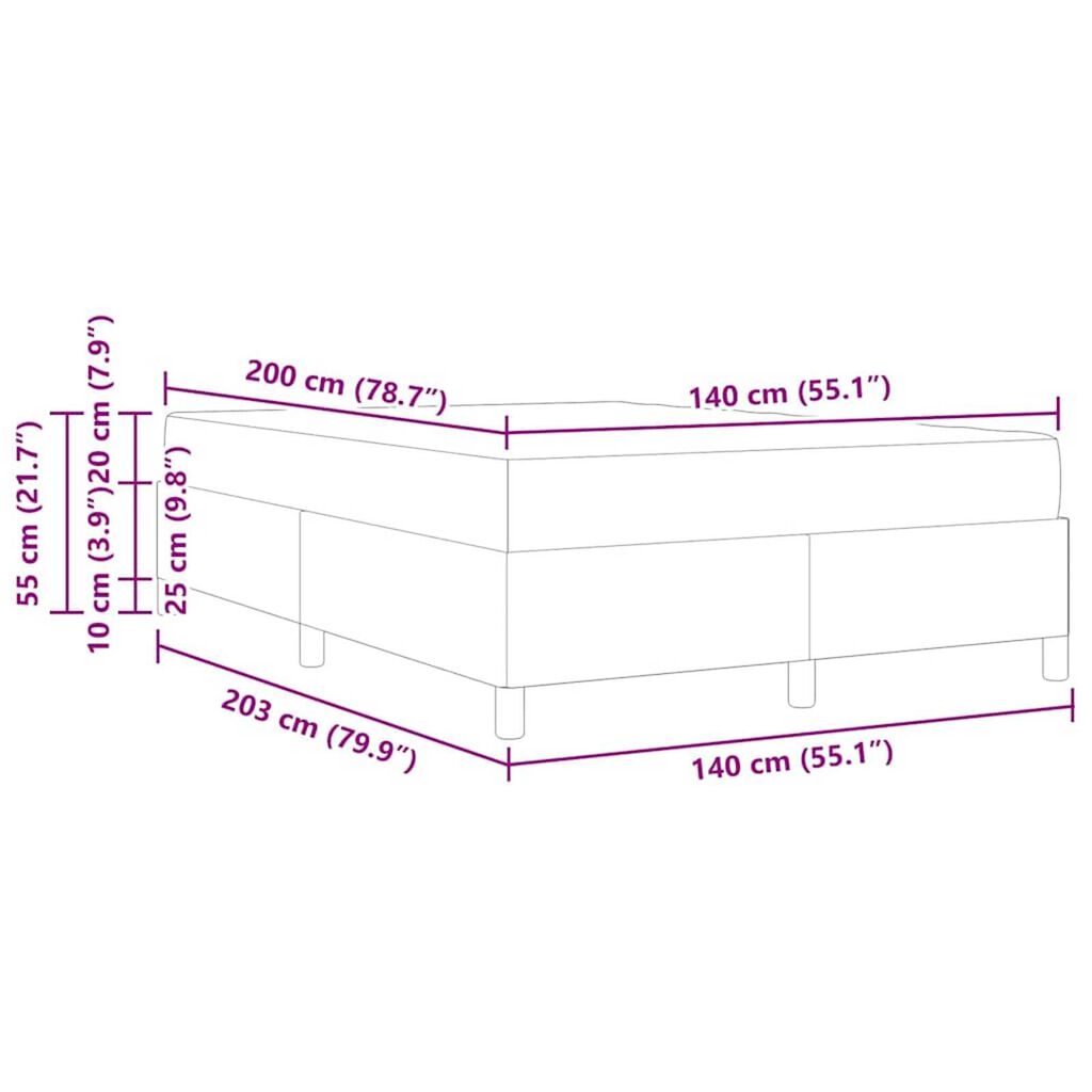vidaXL Σκελετός κρεβατιού με στρώμα Γκρι 140 x 200 cm Τεχνητό δέρμα