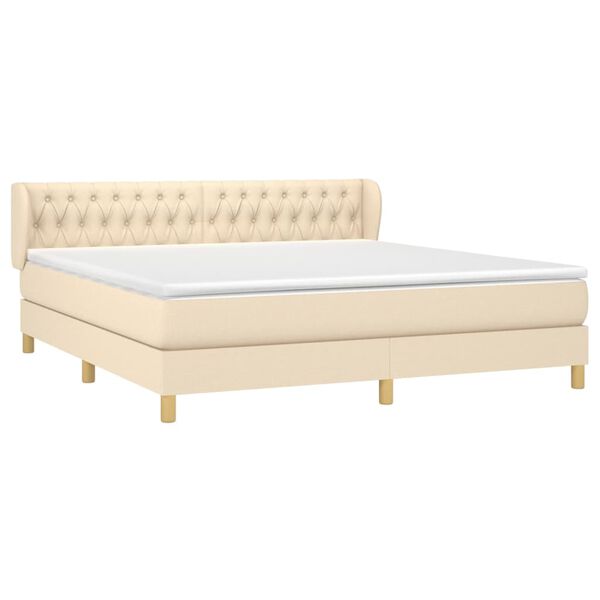 vidaXL &Kappa;&rho;&epsilon;&beta;ά&tau;&iota; Boxspring &mu;&epsilon; &Sigma;&tau;&rho;ώ&mu;&alpha; &Kappa;&rho;&epsilon;&mu; 180x200 &epsilon;&kappa;. &Upsilon;&phi;&alpha;&sigma;&mu;ά&tau;&iota;&nu;&omicron;