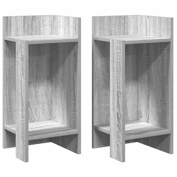 vidaXL Τραπεζάκια 2 τεμ. με ράφι Γκρι Sonoma 25,5x27x60 εκ.