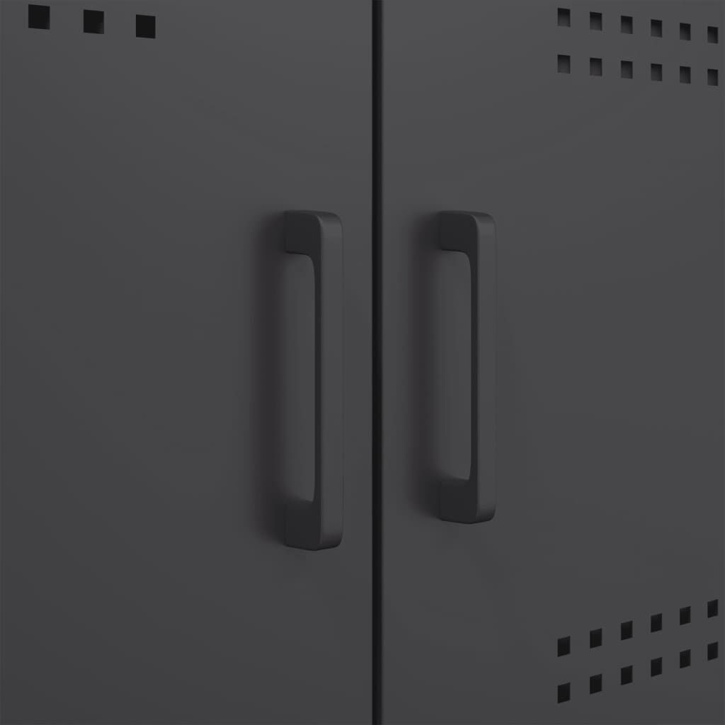 vidaXL Έπιπλα Τηλεόρασης 2 τεμ. Μαύρο 68x39x50,5 εκ. από Χάλυβα