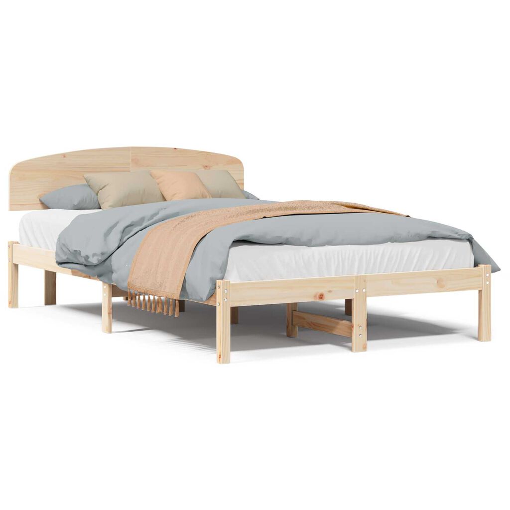 vidaXL Σκελετός Κρεβατιού Καφέ 120 x 190 cm Μασίφ ξύλο πεύκου