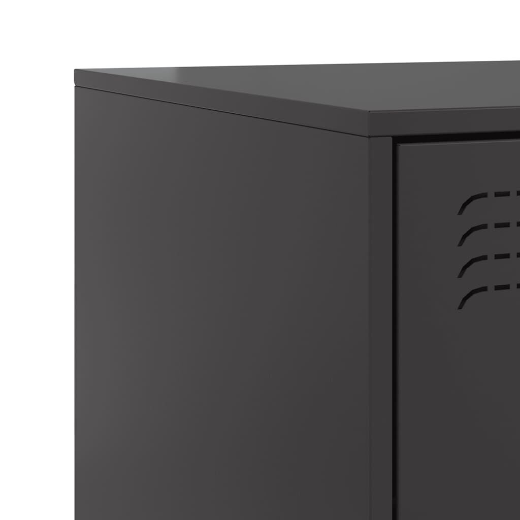vidaXL Κομοδίνο Μαύρο 34,5x39x62 εκ. από Χάλυβα