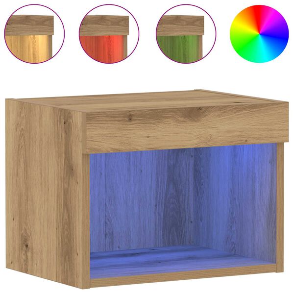 vidaXL Ντουλάπι Τοίχου με LED Φώτα Ξύλο Artisan 40x30x30 εκ.