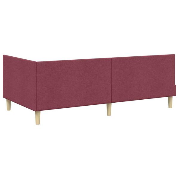 vidaXL Κρεβάτι Γωνίας Άλλο Μπορντό 100 x 200 cm Ύφασμα και Έργο ξύλου