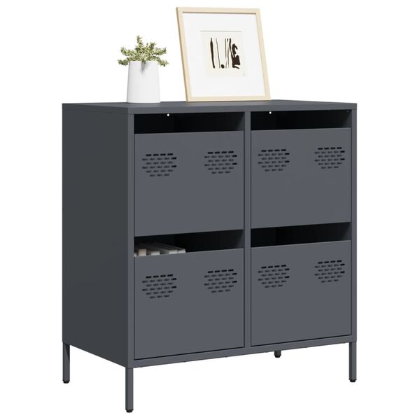 vidaXL Ντουλάπι Ανθρακί 68x39x73,5 εκ. από Χάλυβα Ψυχρής Έλασης