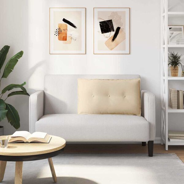 vidaXL Μαξιλάρι Πλάτης Κρεμ 80 x 50 cm Ύφασμα Μικροΐνας