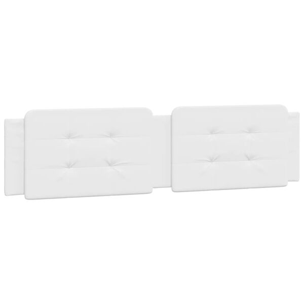 vidaXL Πλαίσιο Κρεβατιού με LED Λευκό 160x200εκ. Συνθετικό Δέρμα