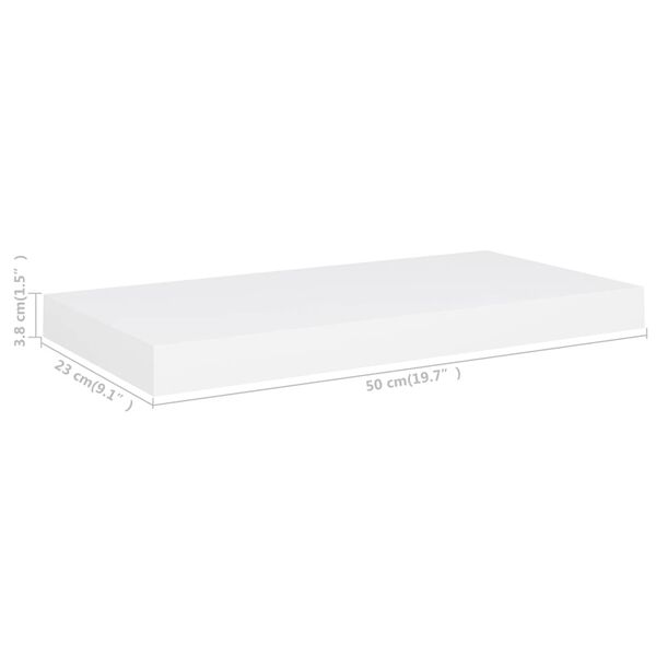 vidaXL Ράφι Τοίχου Άσπρο 50x23x3,8 εκ. από MDF