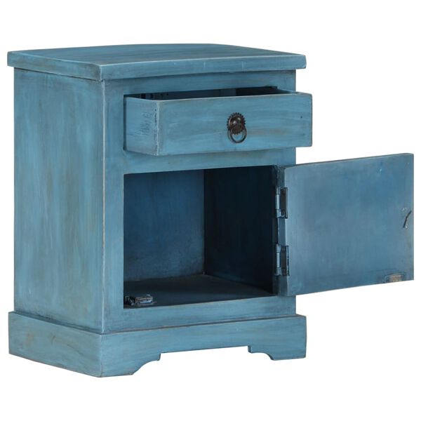vidaXL Κομοδίνο Μπλε 40 x 30 x 50 εκ. από Μασίφ Ξύλο Μάνγκο
