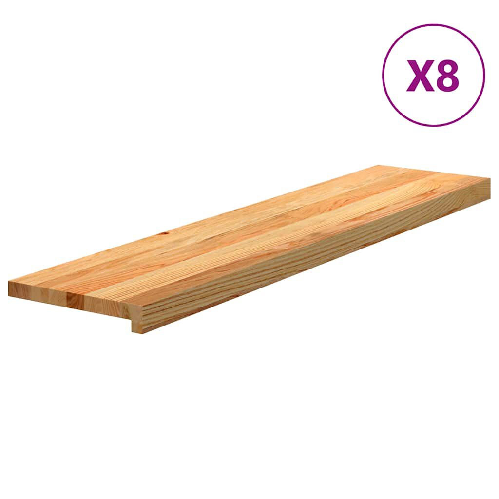 vidaXL Πατάκια Σκάλας 8 τεμ. Ανοιχτό Καφέ 110x25x2 cm Ξύλο Δρυός