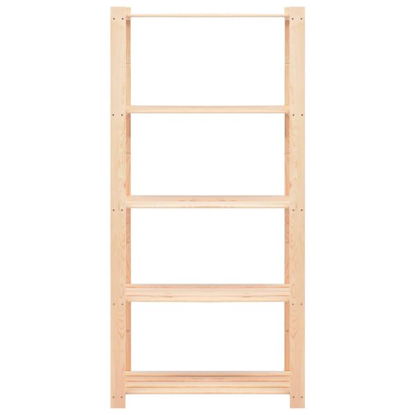 vidaXL Ραφιέρες 5 Επιπέδων 10 τεμ 250 κ 80x38x170 εκ Μασίφ Ξύλο Πεύκου
