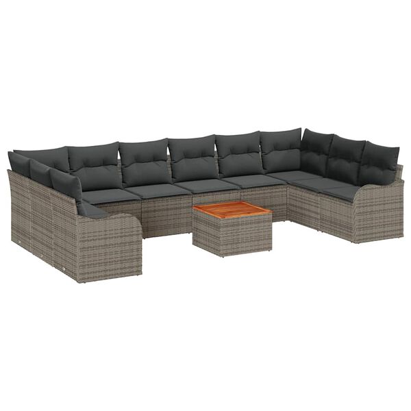 vidaXL Σετ Καναπέ Κήπου 10 pcs Γκρι