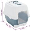 vidaXL Τουαλέτα Γάτας με Καπάκι Λευκή/Μπλε 58x45x48 εκ. Πολυπροπυλένιο