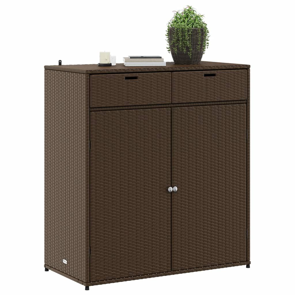vidaXL Ντουλάπι Αποθήκευσης Κήπου Καφέ 105x55x113 εκ. Συνθετικό Ρατάν
