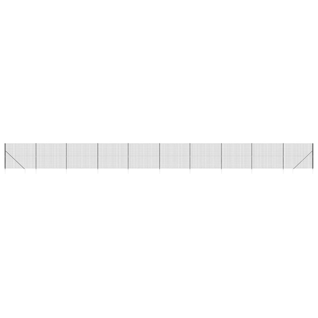 vidaXL Συρματόπλεγμα Περίφραξης Ανθρακί 1,8 x 25 μ. με Καρφωτές Βάσεις