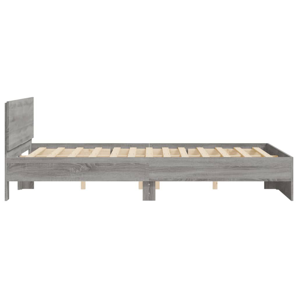 vidaXL Πλαίσιο Κρεβατιού με Κεφαλάρι Γκρι Sonoma 140x200 εκ.