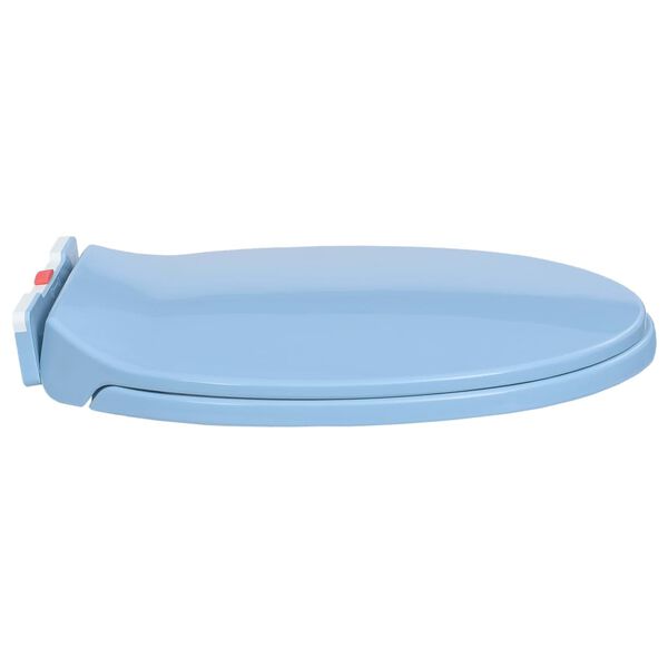 vidaXL Κάλυμμα Λεκάνης με Soft Close &amp; Quick Release Οβάλ Μπλε